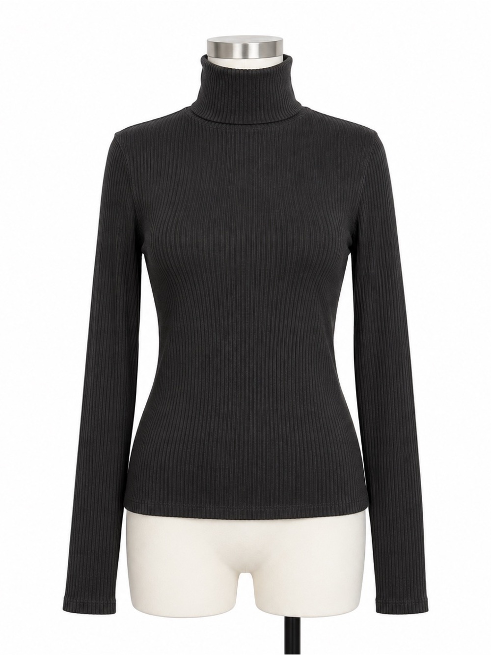 Madewell Ribbed Turtleneck Long-Sleeve Tee black Size L NWT